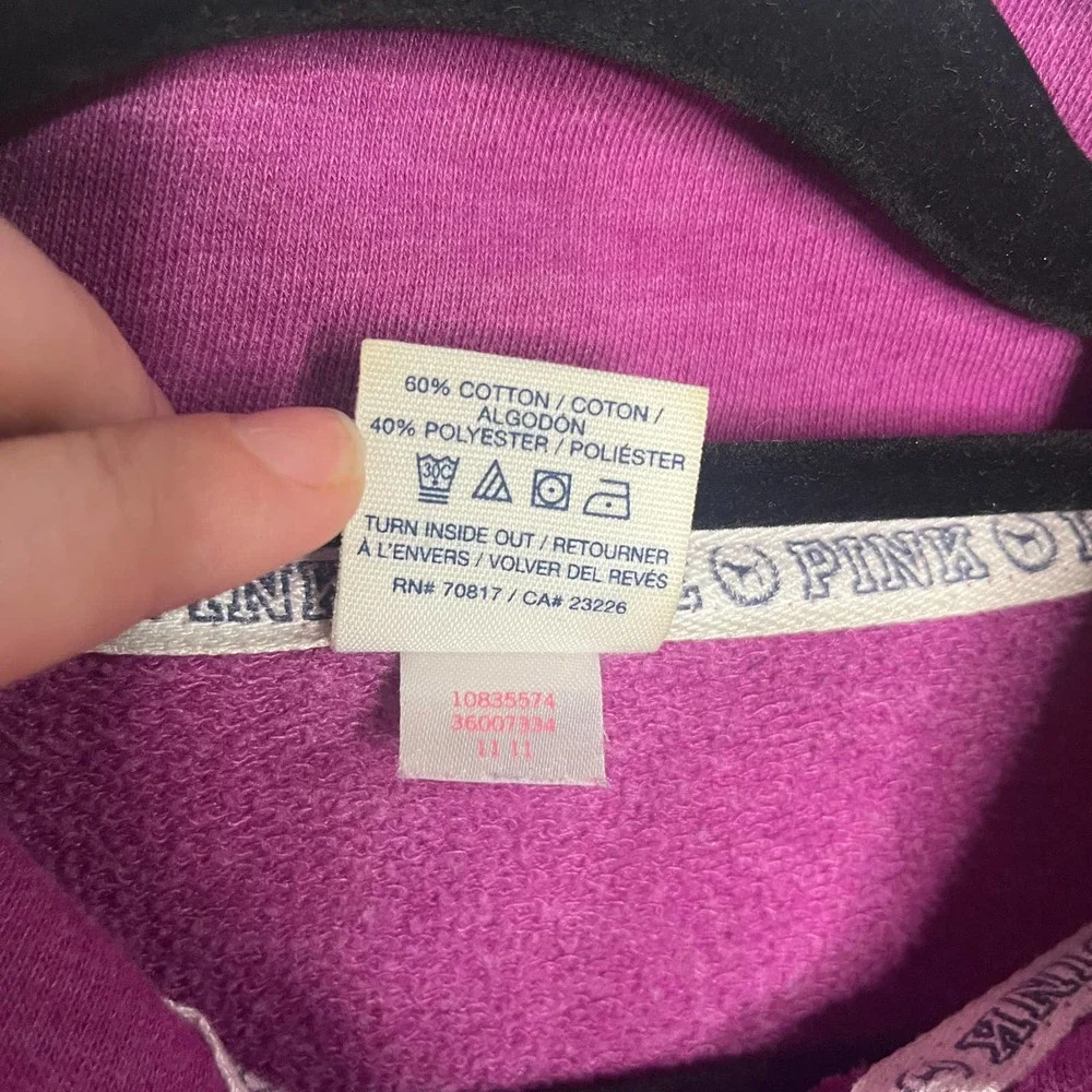 Victoria's Secret Pink quarter zip sweatshirt, size: XS oversized - Picture 4 of 6